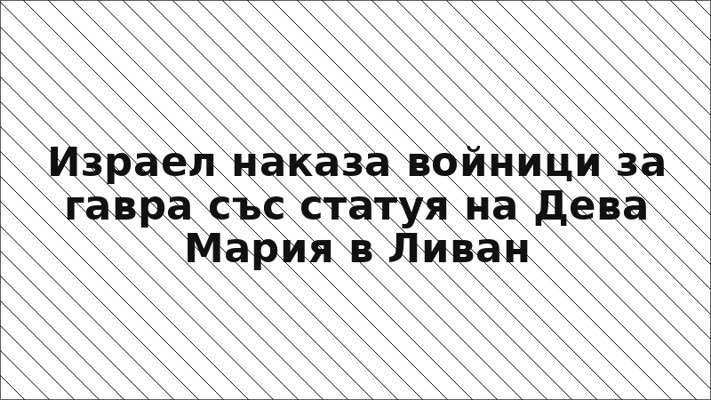 Израел наказа войници за гавра със статуя на Дева Мария в Ливан