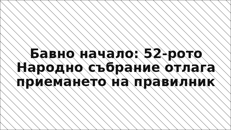 Бавно начало: 52-рото Народно събрание отлага приемането на правилник