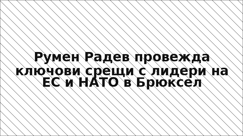 Румен Радев провежда ключови срещи с лидери на ЕС и НАТО в Брюксел