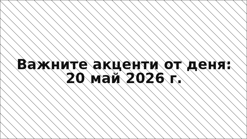 Важните акценти от деня: 20 май 2026 г.