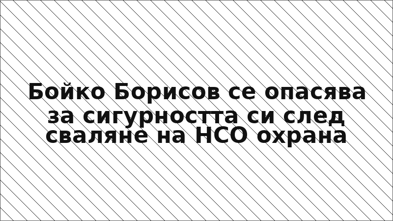Бойко Борисов се опасява за сигурността си след сваляне на НСО охрана