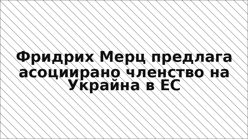 Фридрих Мерц предлага асоциирано членство на Украйна в ЕС