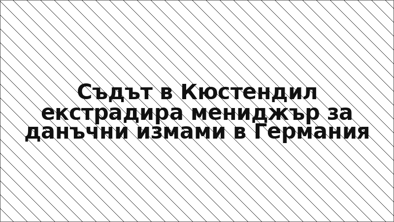 Съдът в Кюстендил екстрадира мениджър за данъчни измами в Германия