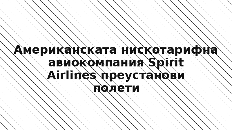 Американската нискотарифна авиокомпания Spirit Airlines преустанови полети
