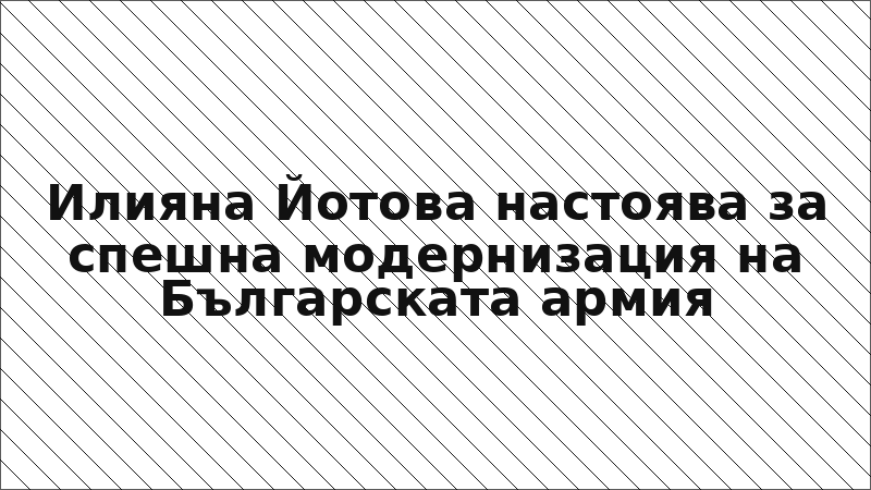 Илияна Йотова настоява за спешна модернизация на Българската армия