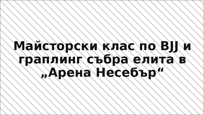 Майсторски клас по BJJ и граплинг събра елита в „Арена Несебър“