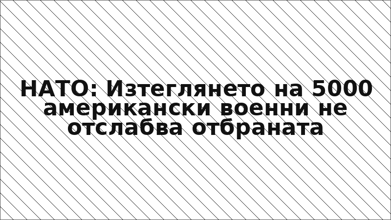 НАТО: Изтеглянето на 5000 американски военни не отслабва отбраната
