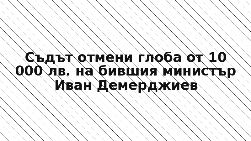 Съдът отмени глоба от 10 000 лв. на бившия министър Иван Демерджиев
