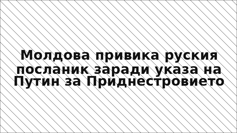 Молдова привика руския посланик заради указа на Путин за Приднестровието