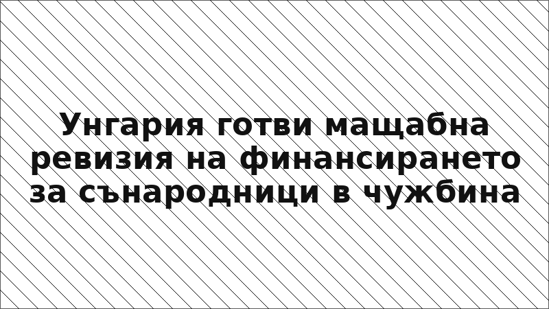 Унгария готви мащабна ревизия на финансирането за сънародници в чужбина