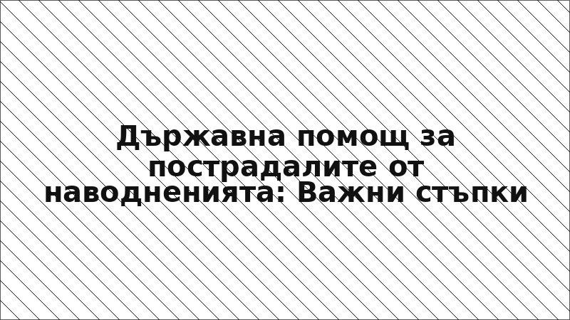 Държавна помощ за пострадалите от наводненията: Важни стъпки