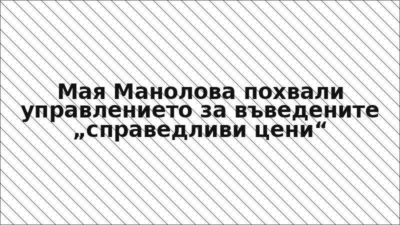 Мая Манолова похвали управлението за въведените „справедливи цени“