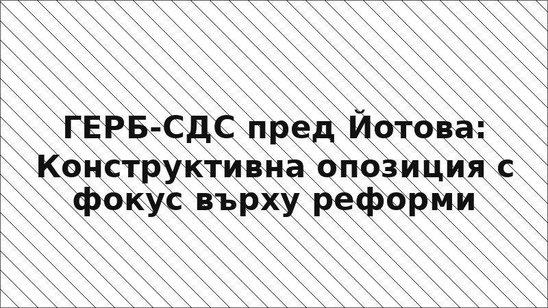 ГЕРБ-СДС пред Йотова: Конструктивна опозиция с фокус върху реформи