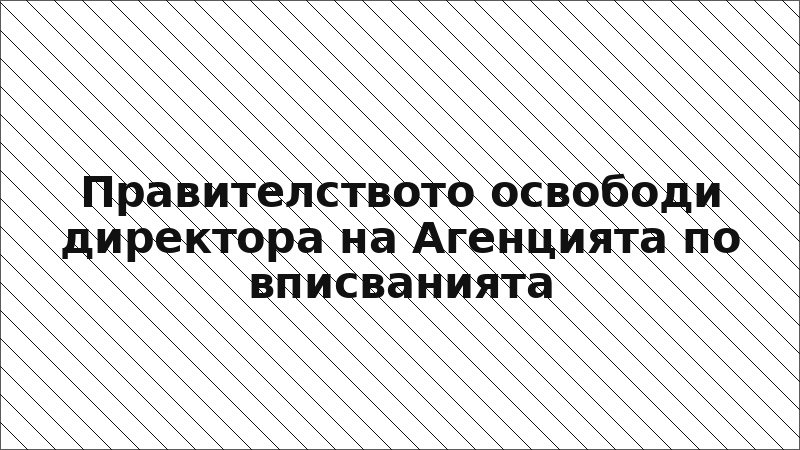 Правителството освободи директора на Агенцията по вписванията