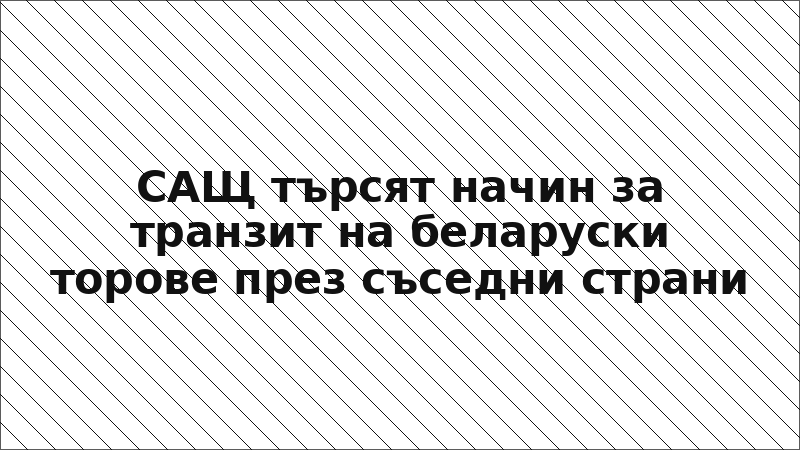 САЩ търсят начин за транзит на беларуски торове през съседни страни