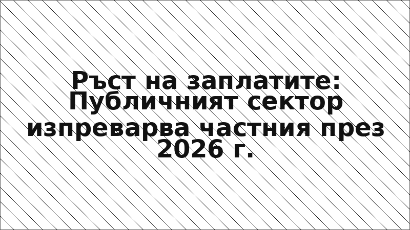 Ръст на заплатите: Публичният сектор изпреварва частния през 2026 г.