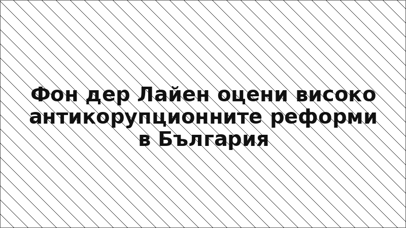 Фон дер Лайен оцени високо антикорупционните реформи в България
