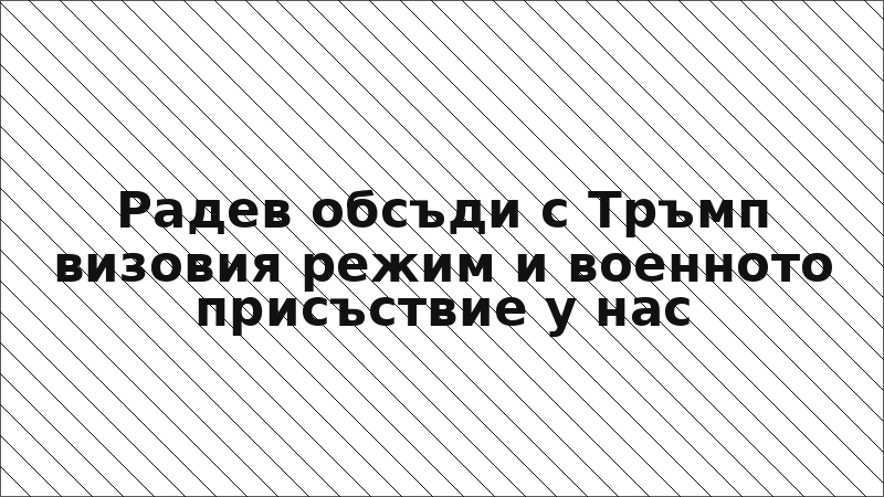 Радев обсъди с Тръмп визовия режим и военното присъствие у нас