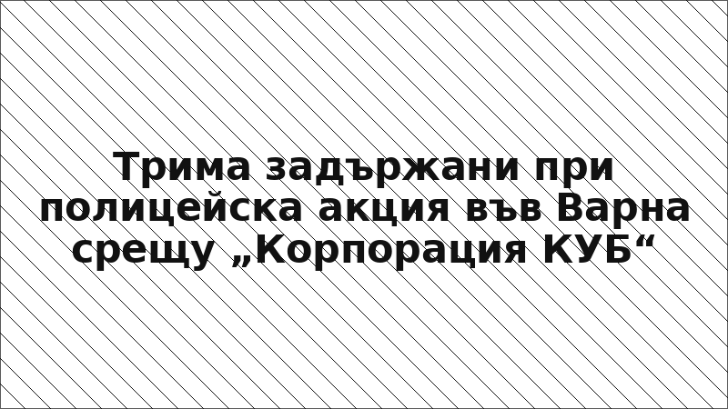 Трима задържани при полицейска акция във Варна срещу „Корпорация КУБ“
