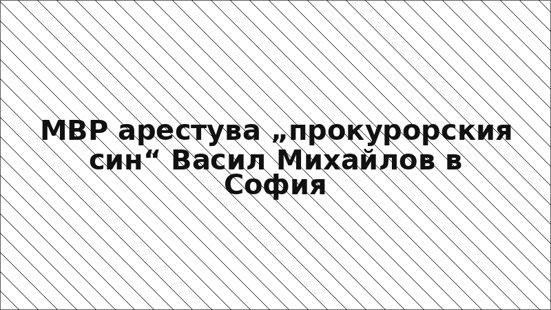 МВР арестува „прокурорския син“ Васил Михайлов в София