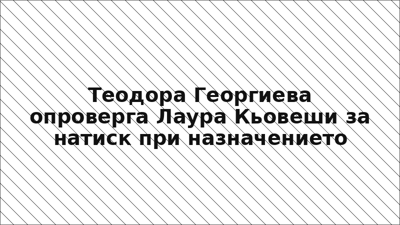 Теодора Георгиева опроверга Лаура Кьовеши за натиск при назначението