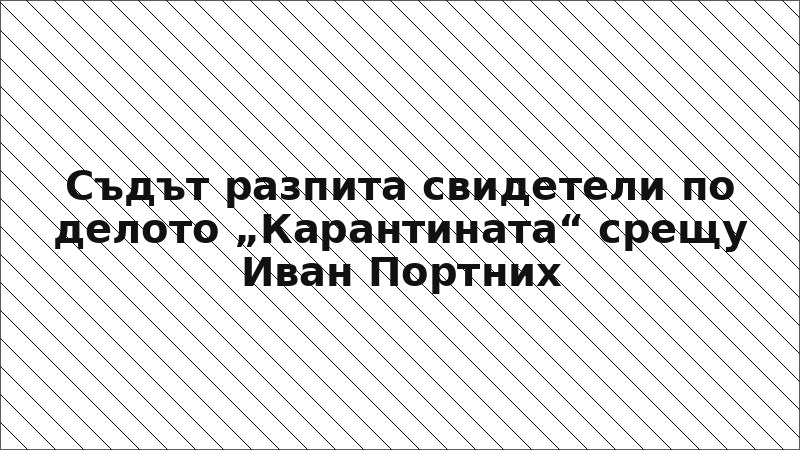 Съдът разпита свидетели по делото „Карантината“ срещу Иван Портних