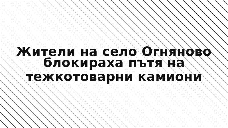 Жители на село Огняново блокираха пътя на тежкотоварни камиони