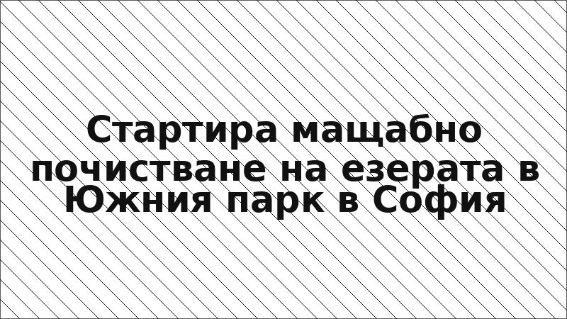 Стартира мащабно почистване на езерата в Южния парк в София
