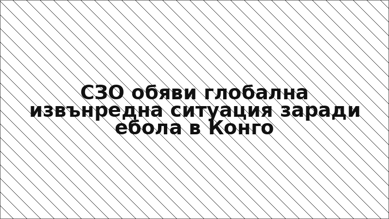 СЗО обяви глобална извънредна ситуация заради ебола в Конго