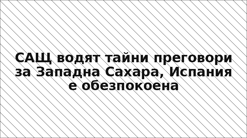 САЩ водят тайни преговори за Западна Сахара, Испания е обезпокоена