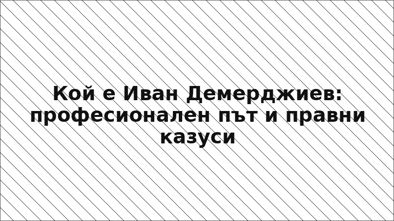 Кой е Иван Демерджиев: професионален път и правни казуси