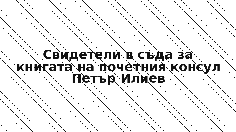 Свидетели в съда за книгата на почетния консул Петър Илиев