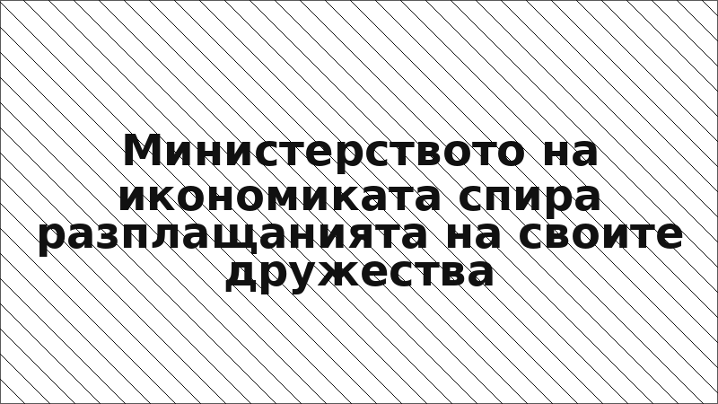 Министерството на икономиката спира разплащанията на своите дружества