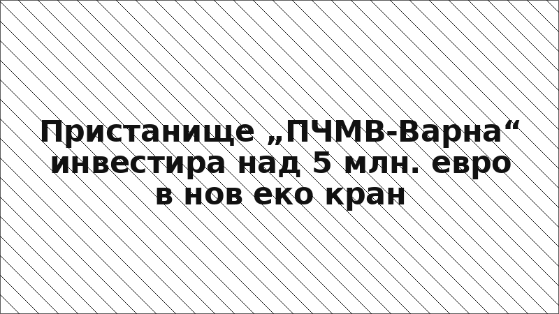 Пристанище „ПЧМВ-Варна“ инвестира над 5 млн. евро в нов еко кран