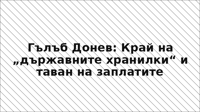 Гълъб Донев: Край на „държавните хранилки“ и таван на заплатите