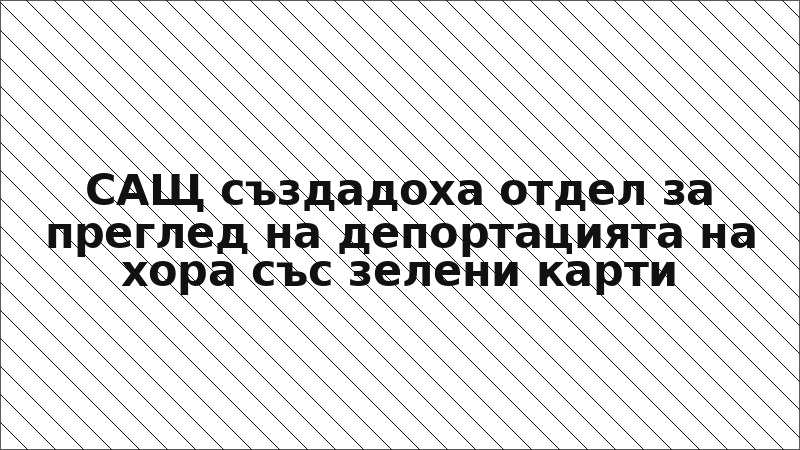 САЩ създадоха отдел за преглед на депортацията на хора със зелени карти