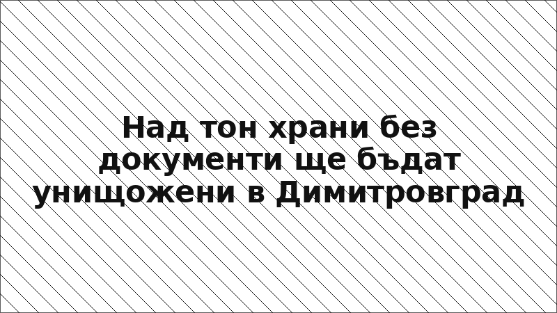 Над тон храни без документи ще бъдат унищожени в Димитровград
