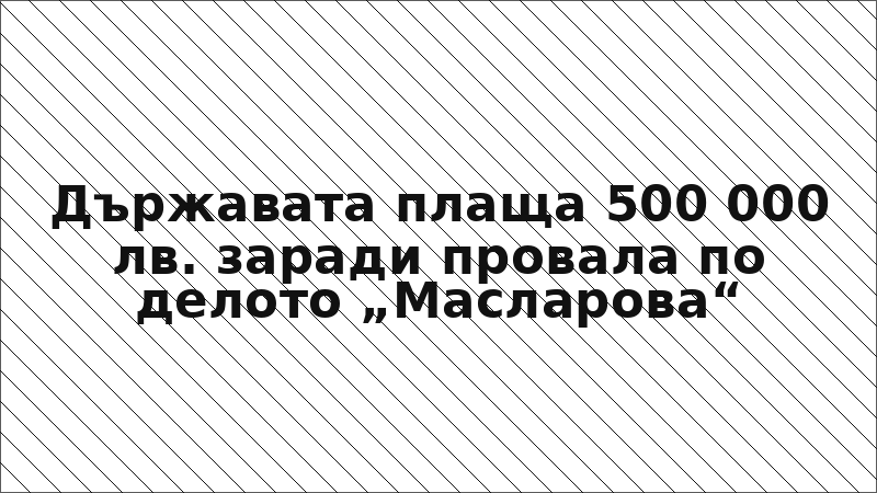 Държавата плаща 500 000 лв. заради провала по делото „Масларова“