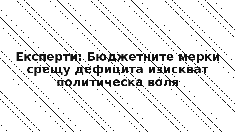 Експерти: Бюджетните мерки срещу дефицита изискват политическа воля