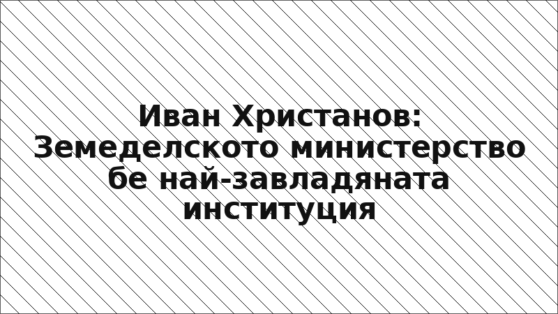 Иван Христанов: Земеделското министерство бе най-завладяната институция