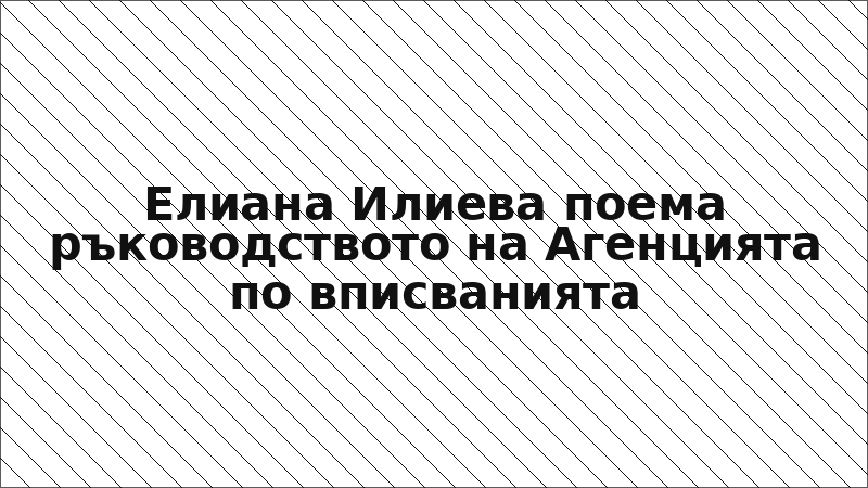 Елиана Илиева поема ръководството на Агенцията по вписванията