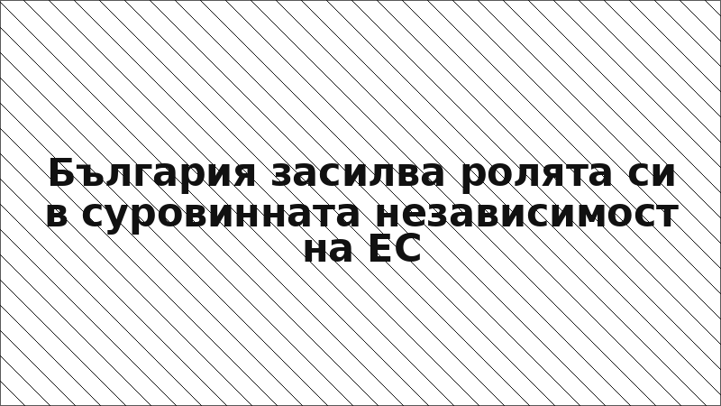 България засилва ролята си в суровинната независимост на ЕС