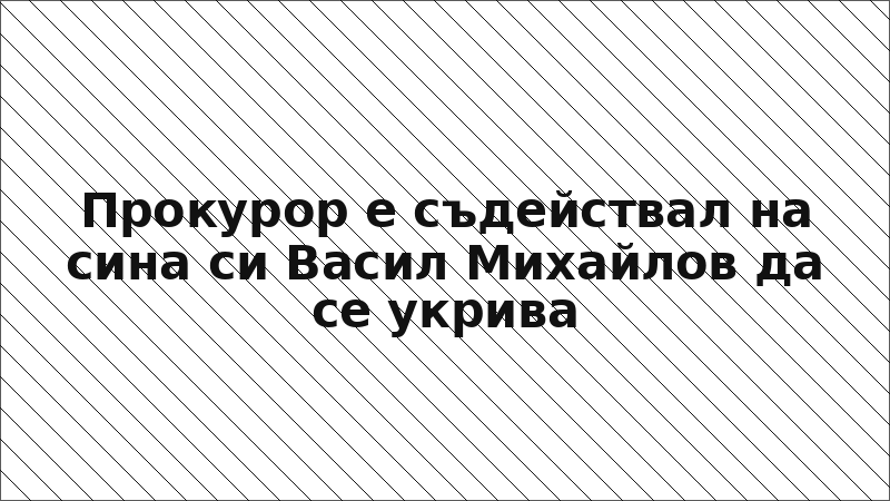 Прокурор е съдействал на сина си Васил Михайлов да се укрива