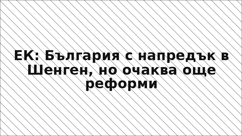 ЕК: България с напредък в Шенген, но очаква още реформи