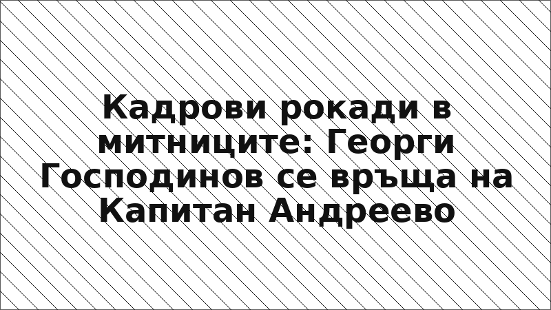 Кадрови рокади в митниците: Георги Господинов се връща на Капитан Андреево