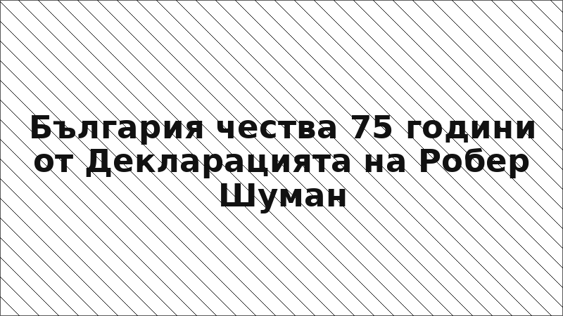 България чества 75 години от Декларацията на Робер Шуман