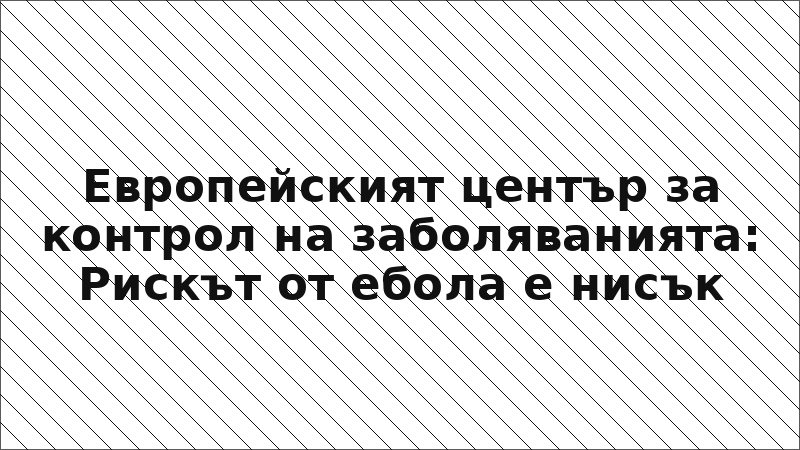 Европейският център за контрол на заболяванията: Рискът от ебола е нисък