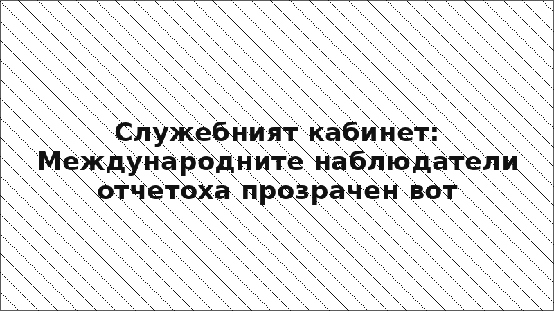 Служебният кабинет: Международните наблюдатели отчетоха прозрачен вот