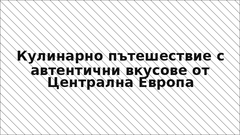 Кулинарно пътешествие с автентични вкусове от Централна Европа
