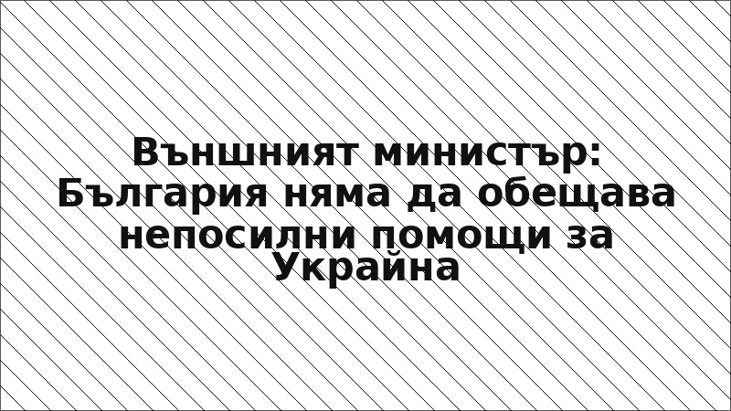 Външният министър: България няма да обещава непосилни помощи за Украйна